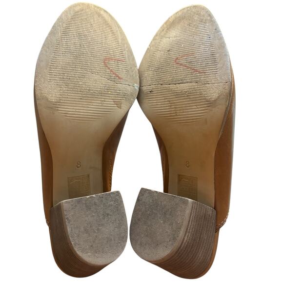 Madewell Cognac Brown Harper Leather Slip On Heeled Mules - Picture 10 of 12